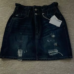Women Vervet Dark Blue Denim Mini Skirt